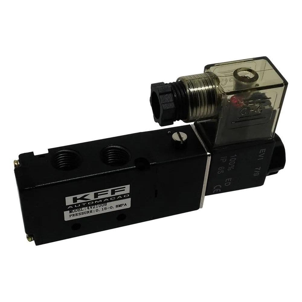 2X Válvula Solenóide/Mola 5/2 Vias 1/4 Pneumática Ar Comprim