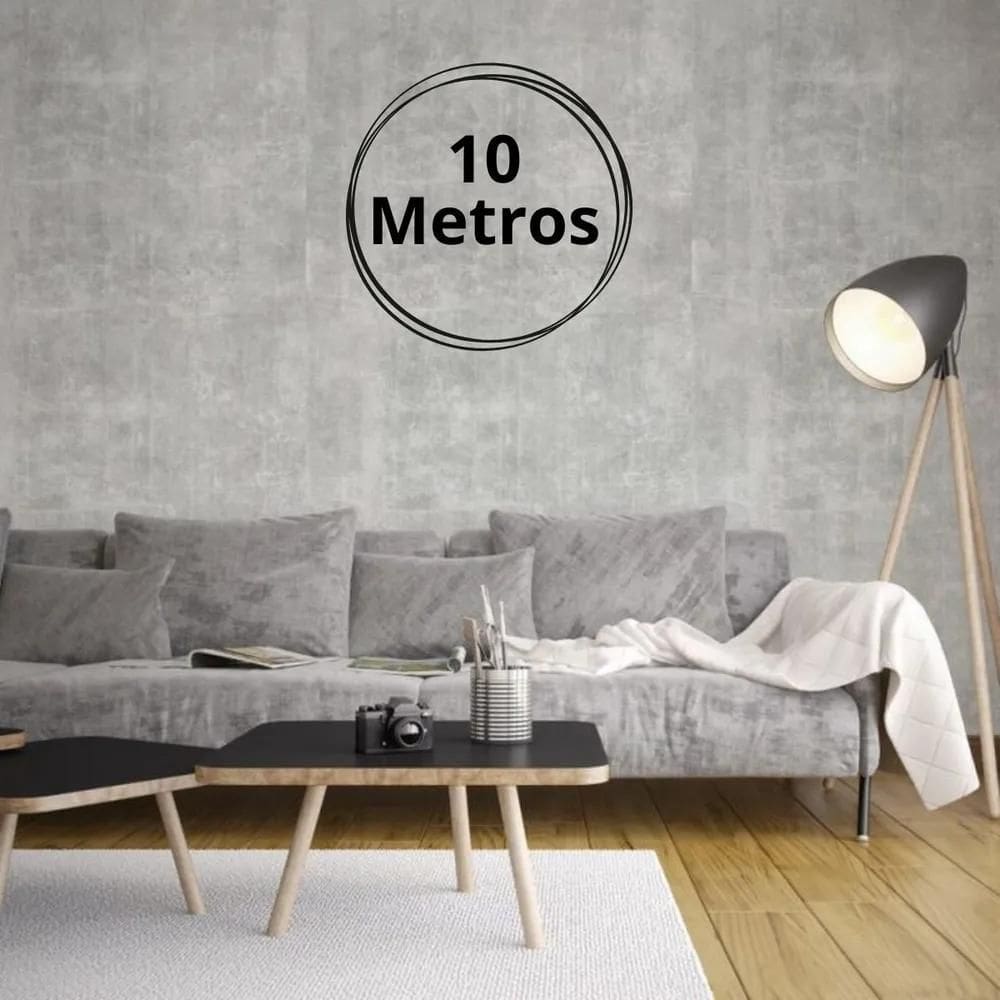Papel De Parede Cimento Queimado Autocolante 10 Metros 3D