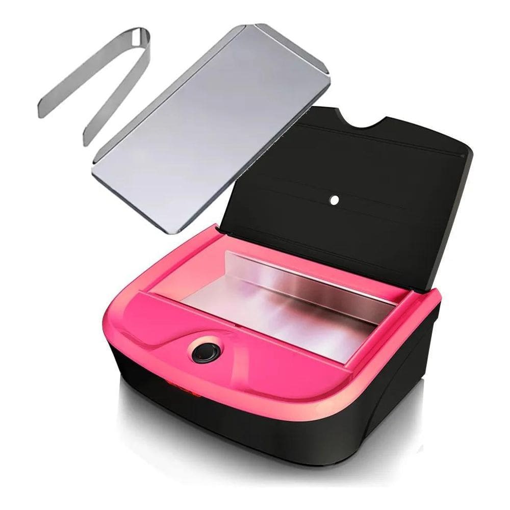 Estufa Color Preto Pink + Bandeja E Pinça Manicure Pedicure