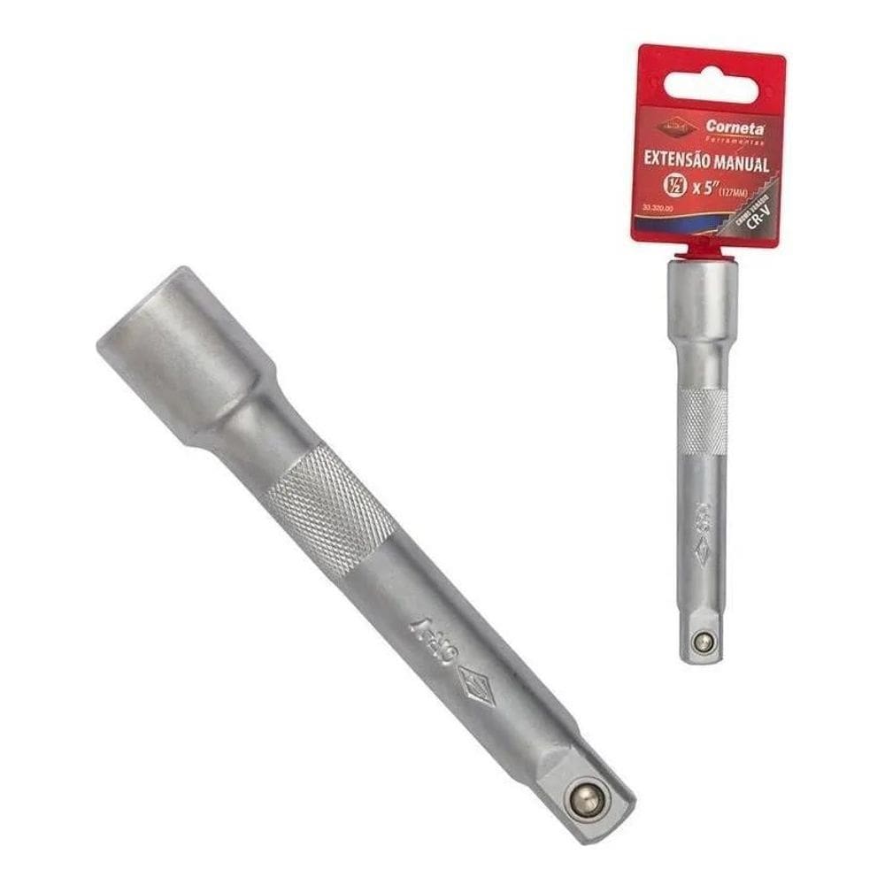 2X Extensão 5 Pol  125Mm  Para Soquete E Catraca 1/2 - Corne