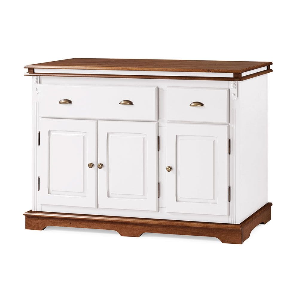 Balcão Buffet 3 Portas 2 Gavetas Manchester 2001 Linz Móveis - Branco/Imbuia Glazer