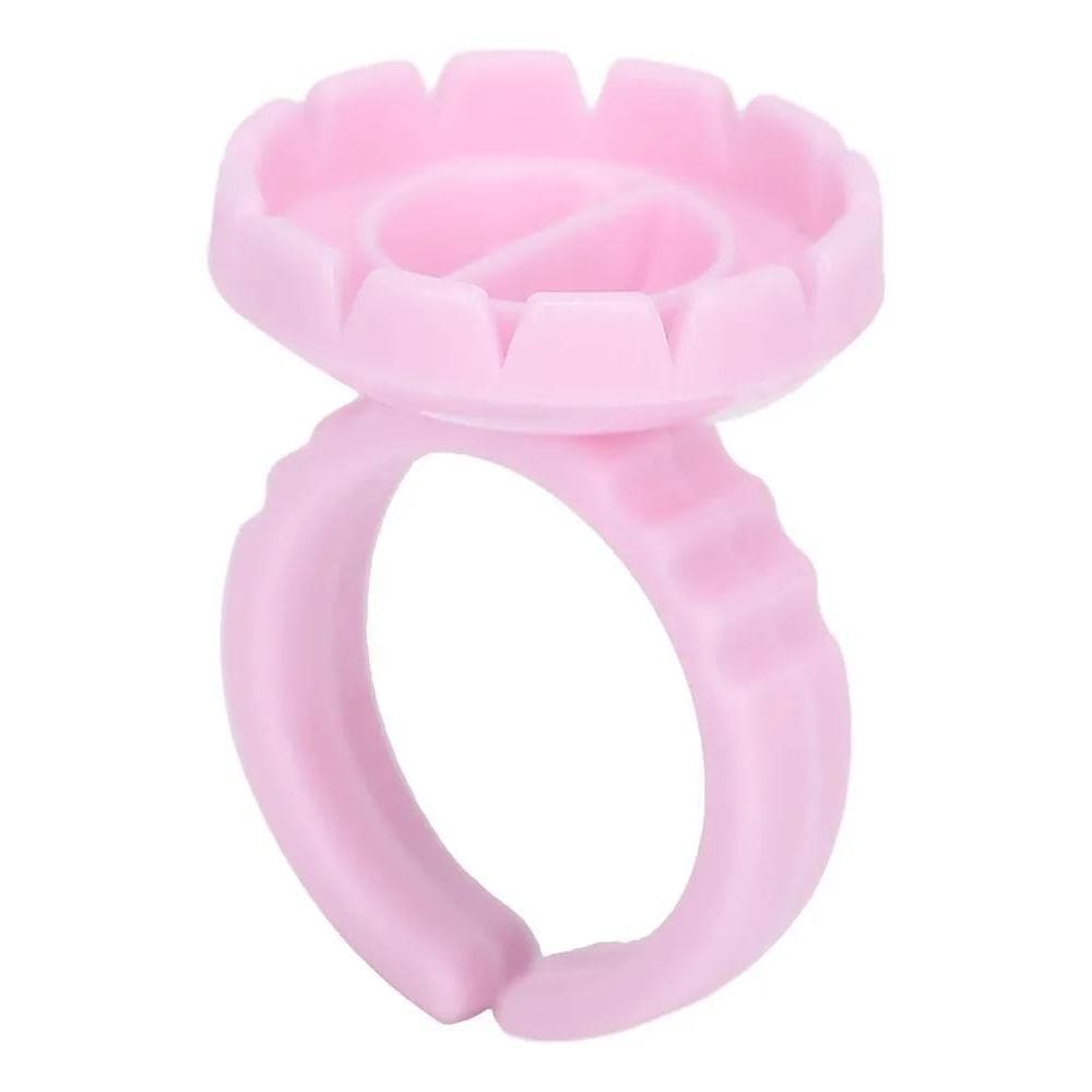 100 Anel Porta Cola Batoque Flor Descartável Extensão Cílios