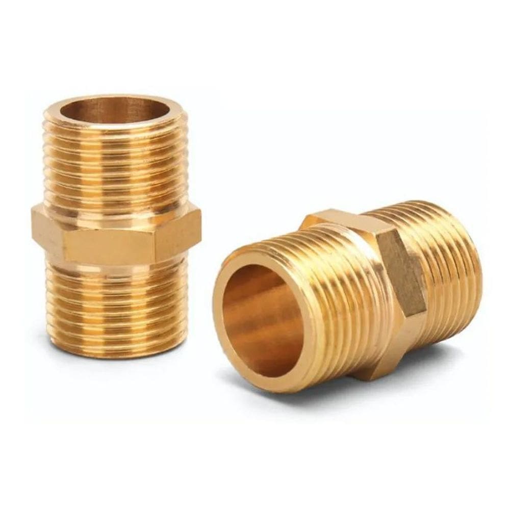 2X 2 Peças Niple Duplo Conexão Latão 3/4 - 3/4 Rosca Bsp - K