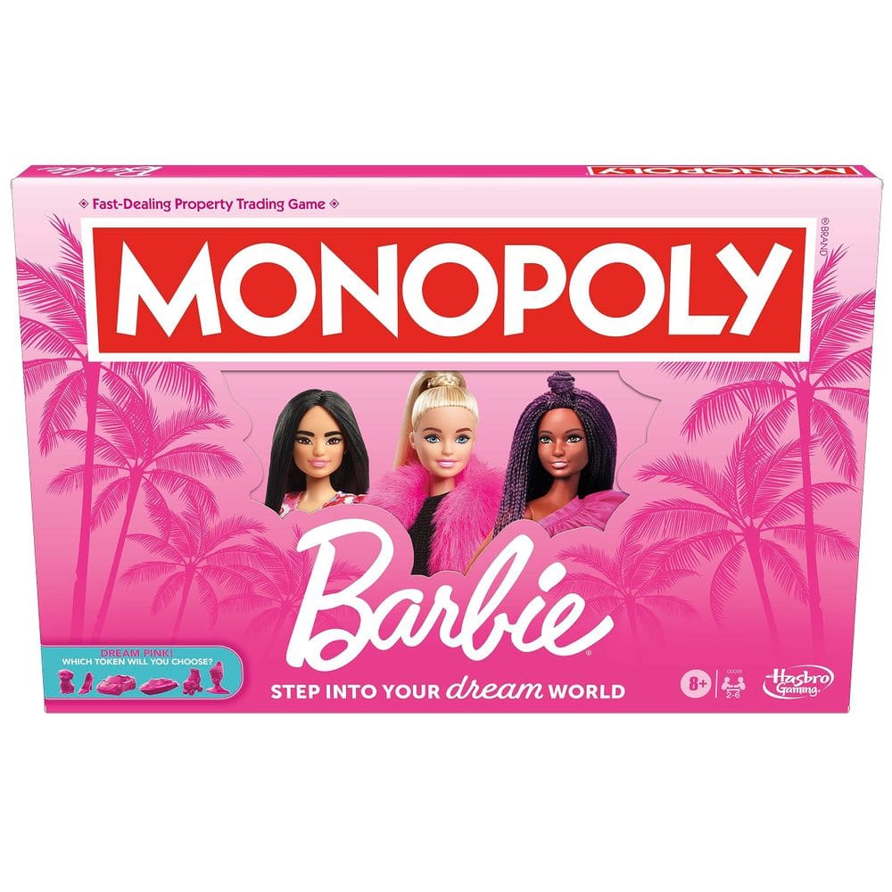Jogo de tabuleiro Monopoly Barbie Edition para idades entre 8 e 2 a 6 jogadores