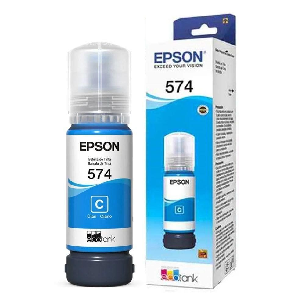 Tinta Epson T574120al T574120 T574 574 Ciano autêntico L8050 L18050 L 8050 L 18050 70ml
