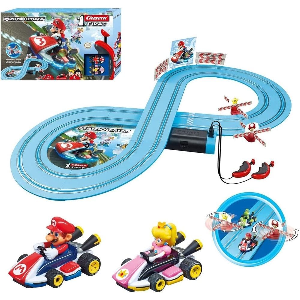 Slot Car Race Track Carrera First Mario Kart com 2 carros para crianças