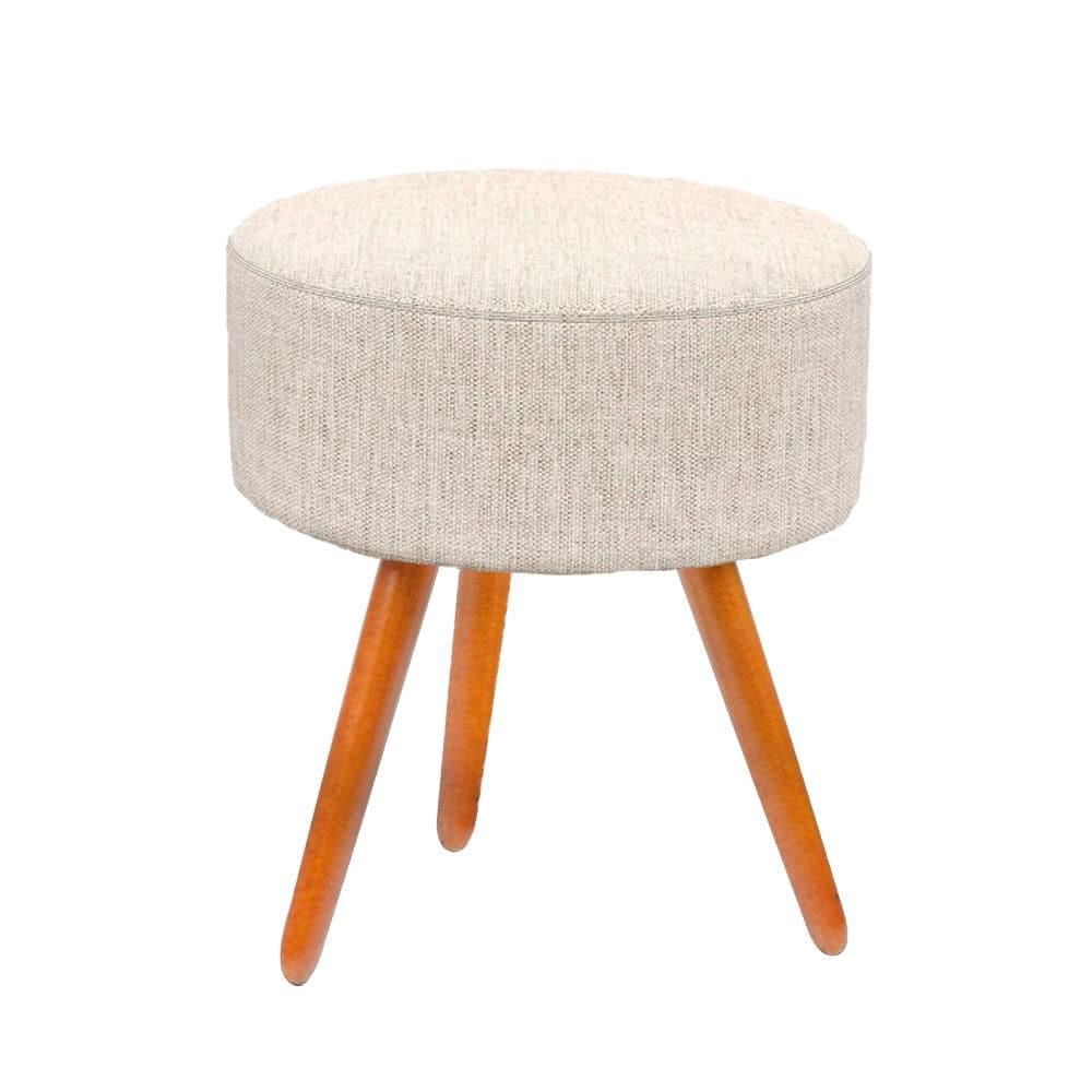 Puf Puff Para Sala Pé Palito 50 Cm Tecido Linho