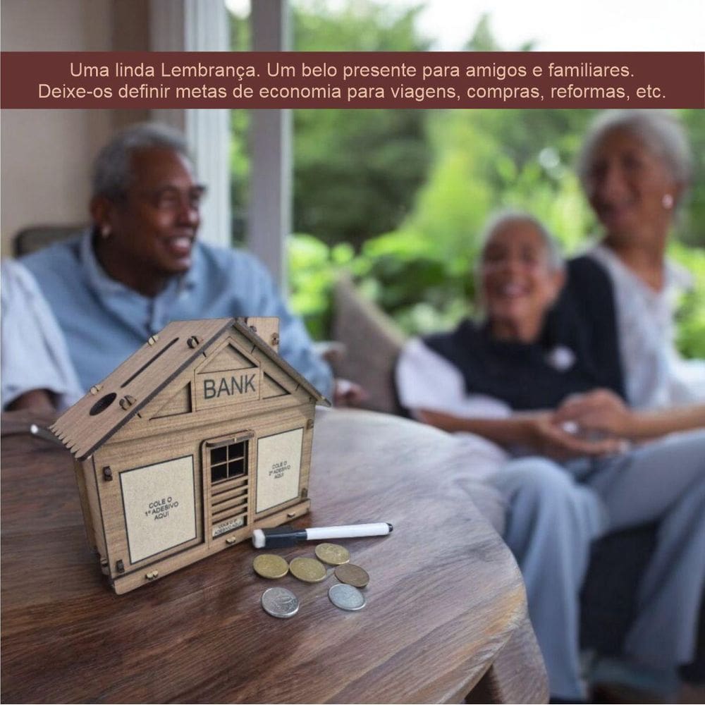 Cofrinho Cofre Casa Banco Dinheiro Woodbox Japones Poupançar