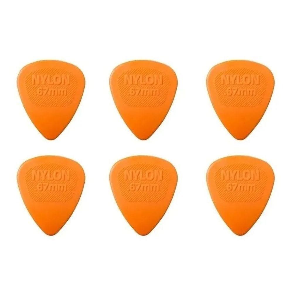 2X Kit Com 6 Palhetas Dunlop Nylon 0,67Mm Laranja
