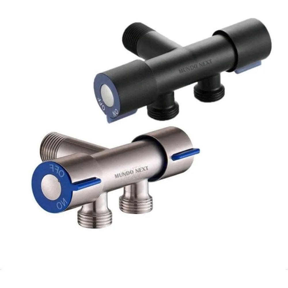 2X Tubo Conexão T Metal Para Torneira Monocomando Água Fria