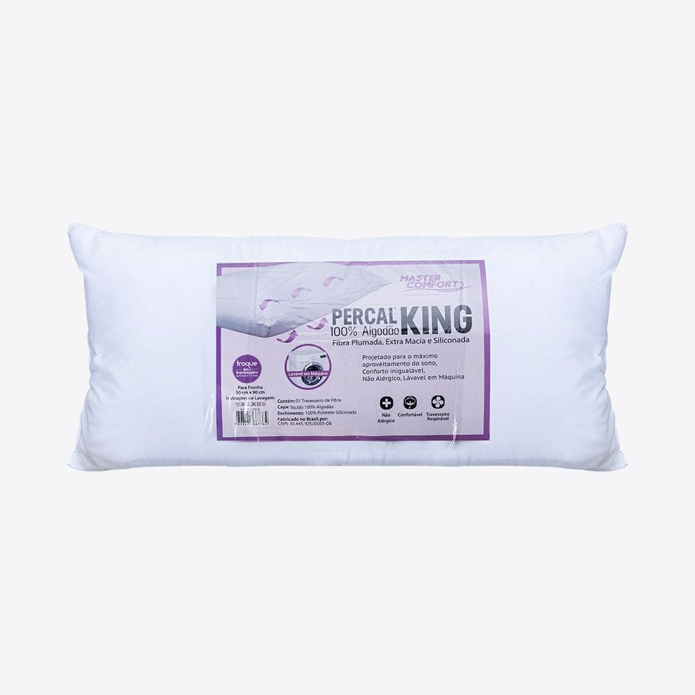 Travesseiro Fibra 50x90cm Percal 180 fios King MasterComfort