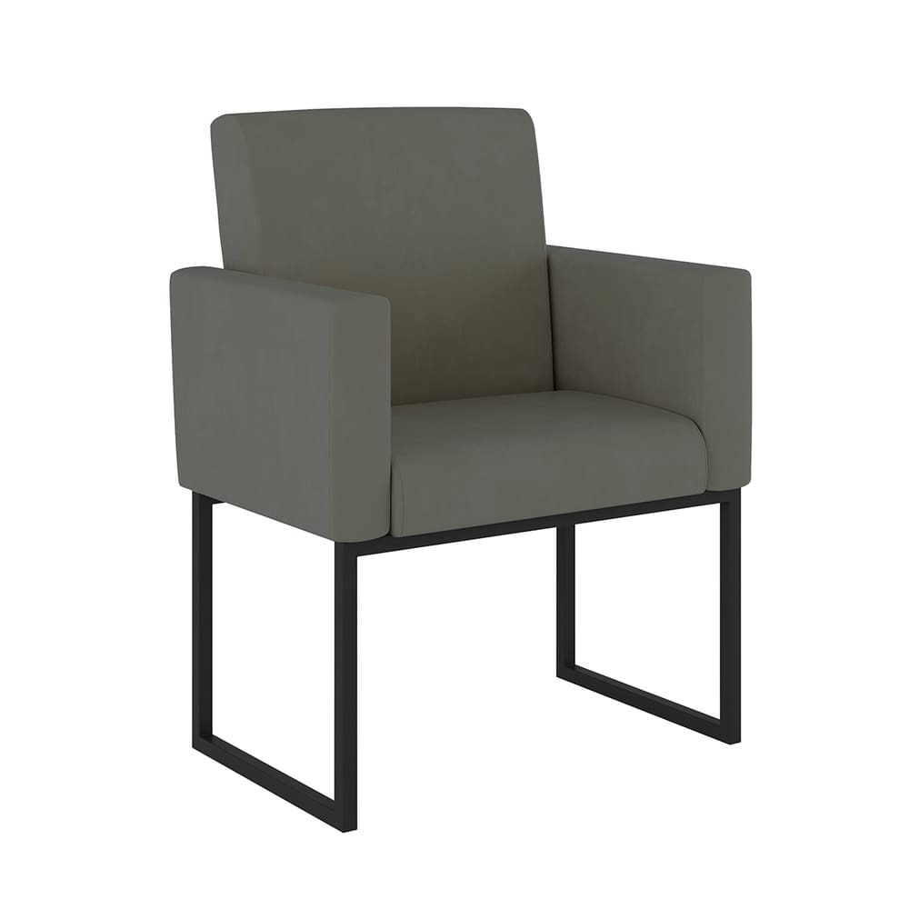 Poltrona Decorativa Nina Suede com Base de Ferro Preto