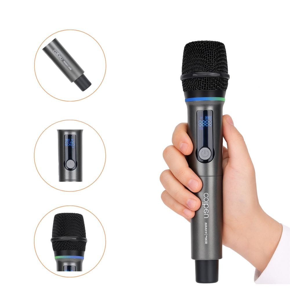 Microfone Sem Fio Dinâmico Profissional Duplo UHF P10/P2 para Karaokê Palestras e Eventos