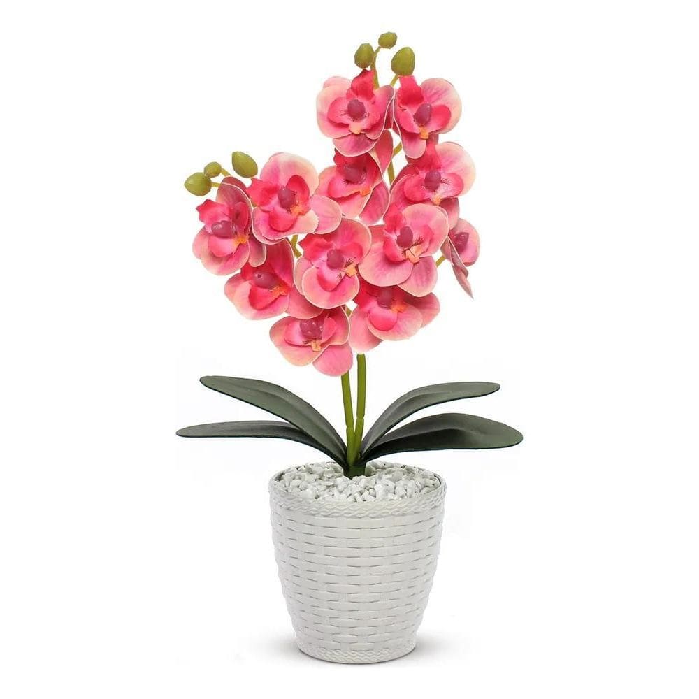 2X Vaso Flores Artificiais Vaso Arranjo Orquideas Decorativa