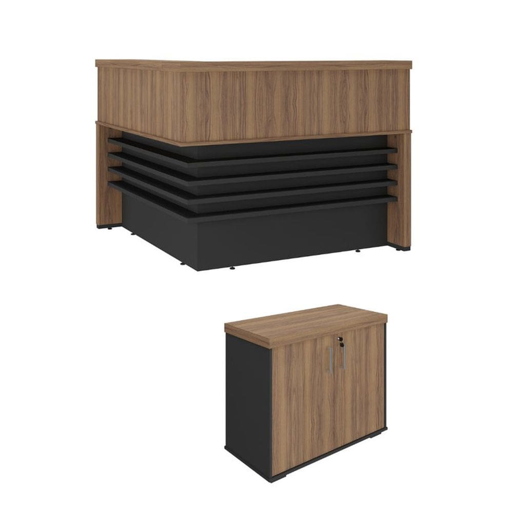 Conjunto Escritório: Balcão Atendimento 6178 + Balcão 6368