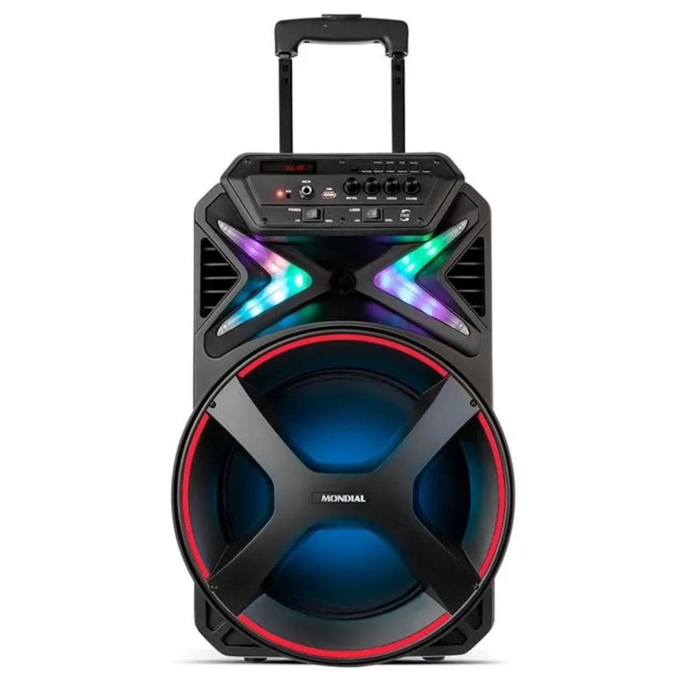 Caixa de Som Amplificada Bivolt Connect Light Potência 400w com Luzes Função TWS Mondial