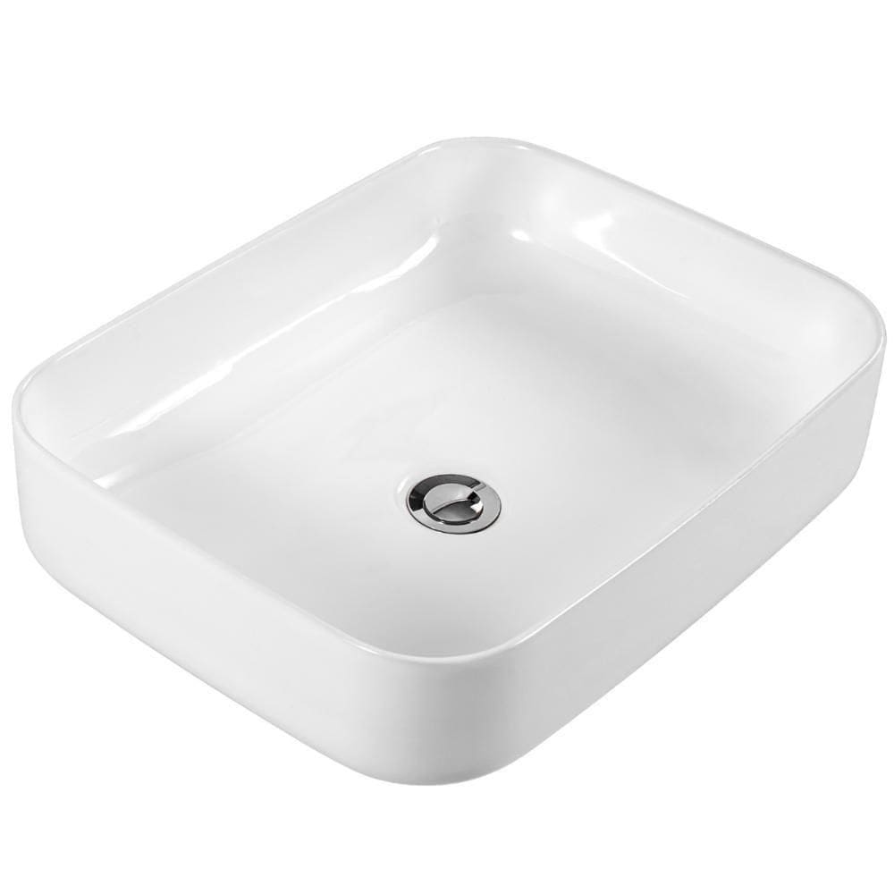 Cuba Pia De Apoio Retangular Para Banheiro/lavabo 50x39cm Cannes Zagonel Louças - Sem Deck - Branco
