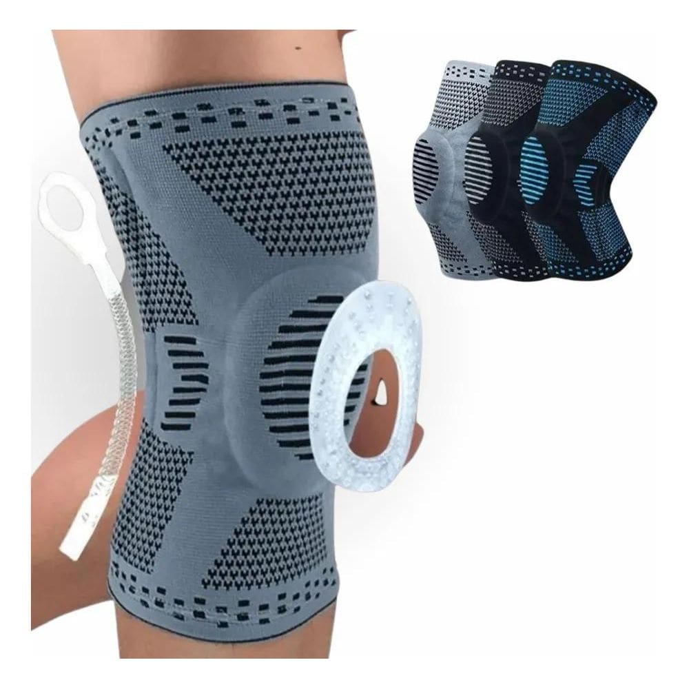 Joelheira De Compressão Silicone Cabo De Aço Esportes Patela