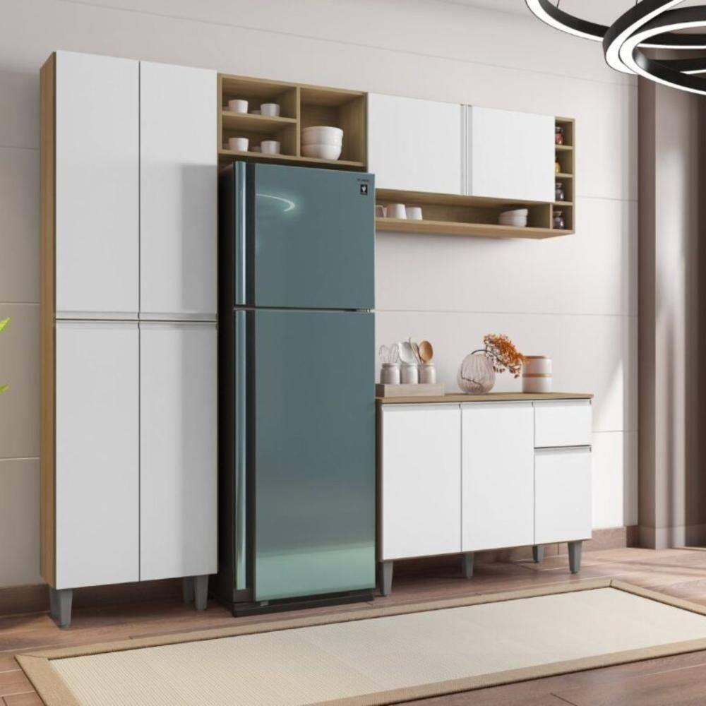 Cozinha Compacta Atlanta Amendoa Branco