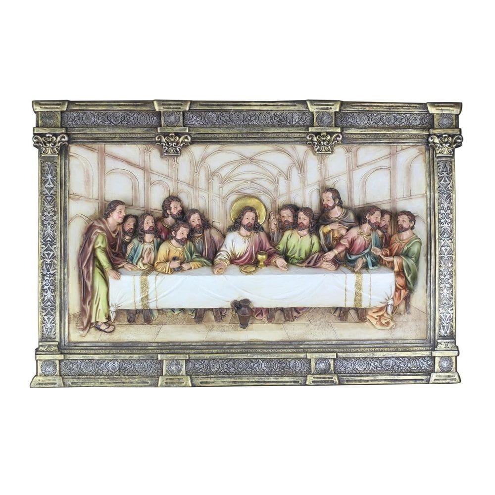 Quadro Santa Ceia Páscoa Moldurado Rústico 70Cm