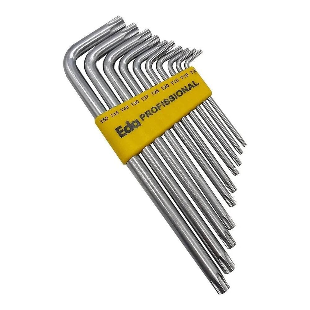 2X Kit 10 Peças Chave L Torx Torque Estrela Com Furo No Meio