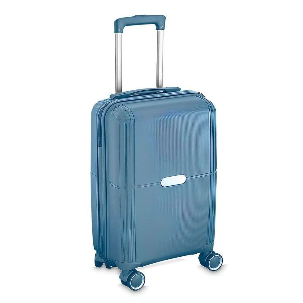 Mala Executiva Compacta Azul 34l Com Cadeado De Segurança Para Viagem