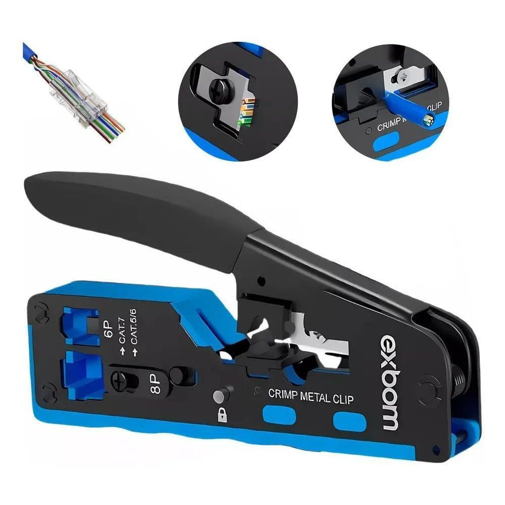 Alicate Crimpar Rj45 Vazado Rj11 Cat5 Cat6 Cat7 Profissional