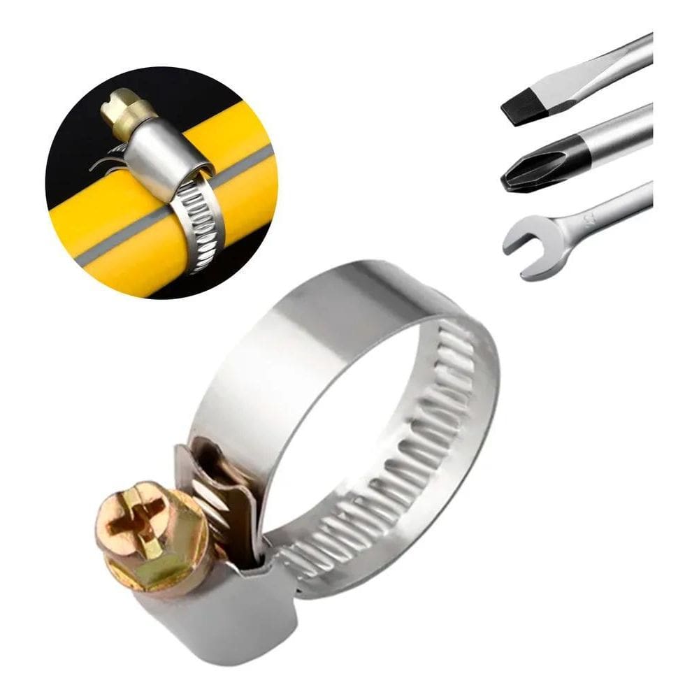 2X Abraçadeira De Metal Para Mangueira Aço Inox 30Pçs Reforç