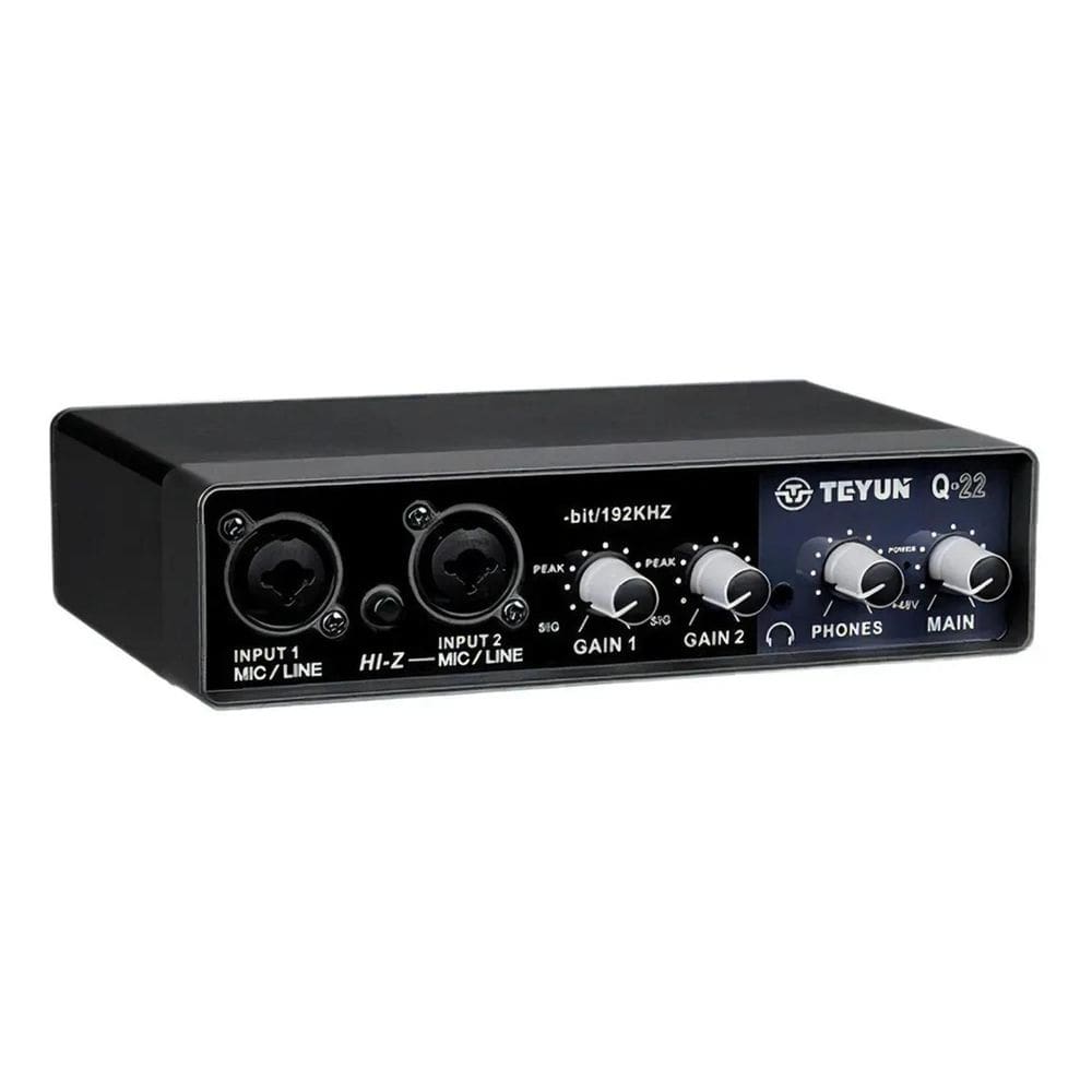 2X Interface De Áudio Usb -22 Gravação 24Bits Placa De Som