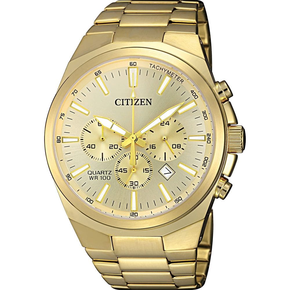 Relógio Citizen Quartz para homens em aço inoxidável dourado AN8172-53P