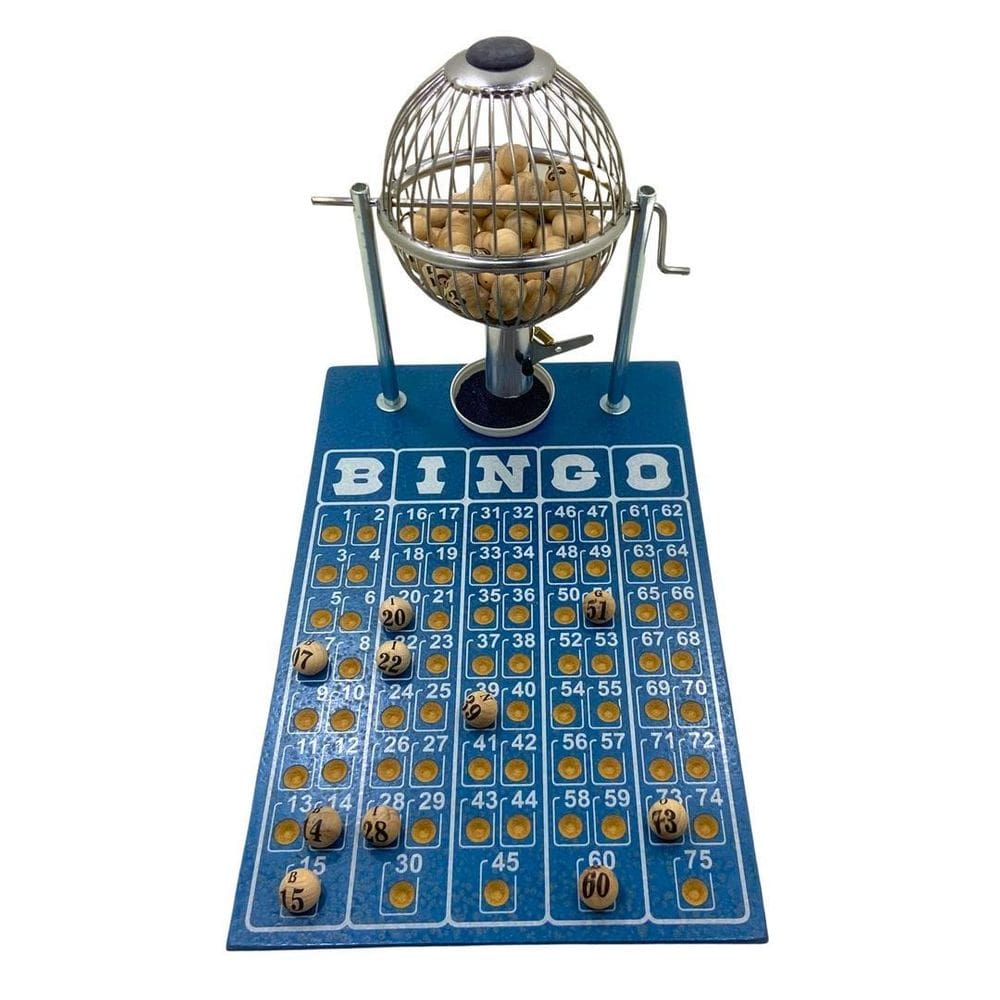 Jogo De Bingo Globo De Metal Tabuleiro Em Madeira N1 - Gb01