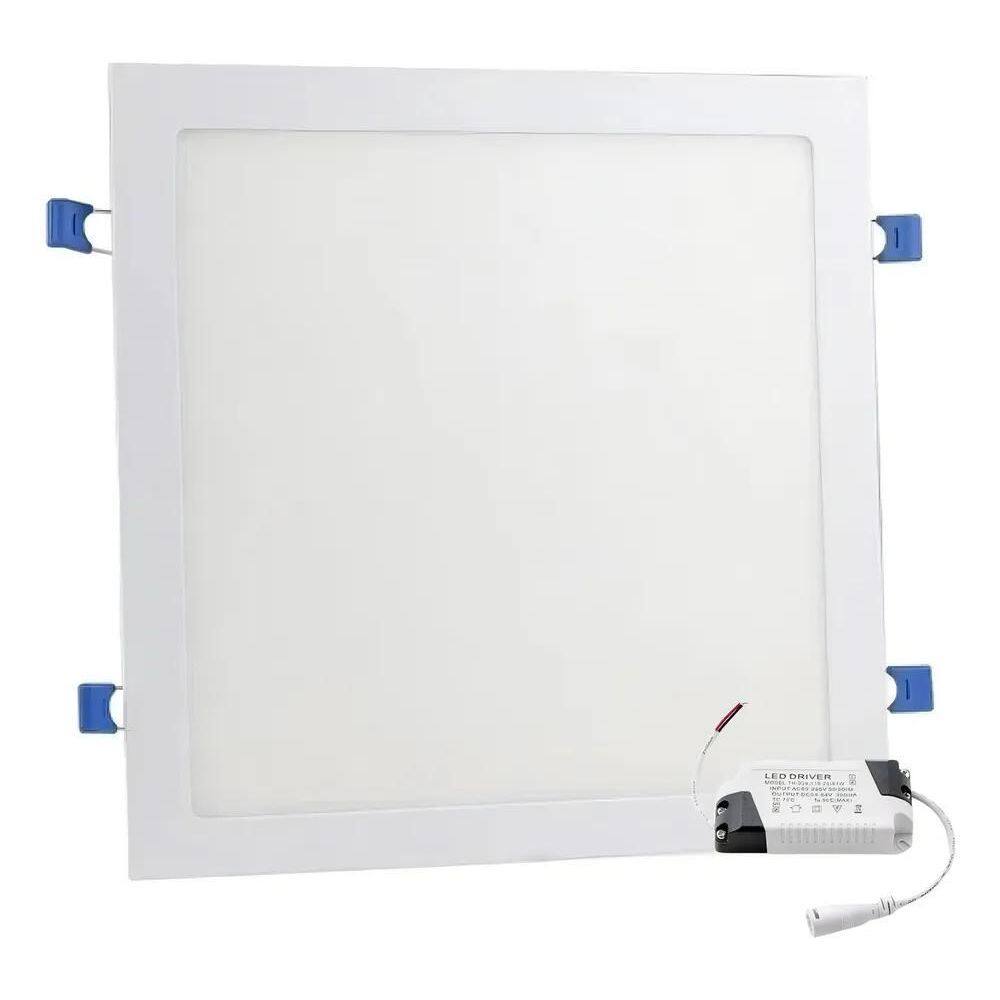 2X Plafon Painel Led 25W 24W Embutir Quadrado - Branco Quent