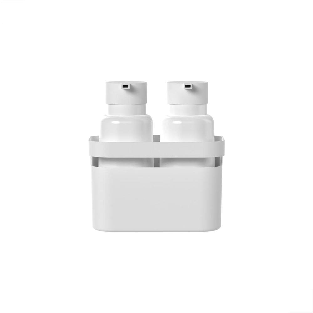 Conjunto Dispenser Organizador Flow 500Ml Lavanderia Branco