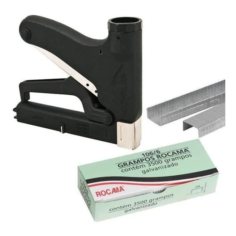 2X Grampeador Rocama Premium 106 + 3.500 Grampos 106/6Mm Ofe
