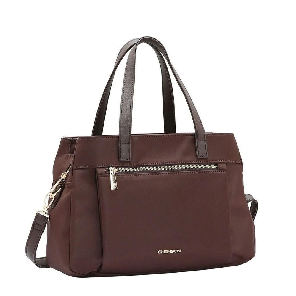 Bolsa Chenson Microfiber De Mão E Transversal Cafe Un