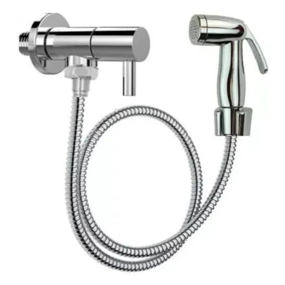 Ducha Higiênica Registro Aço Inox Super Luxo 1/4 Volta