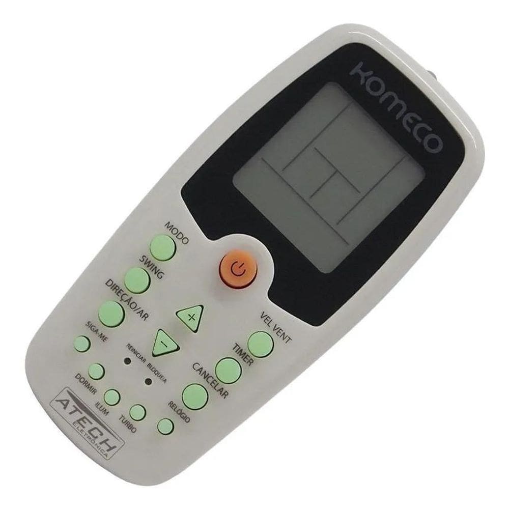 2X Controle Remoto Compatível Com Split Komeco Zh/Kz01 Zh/Ez