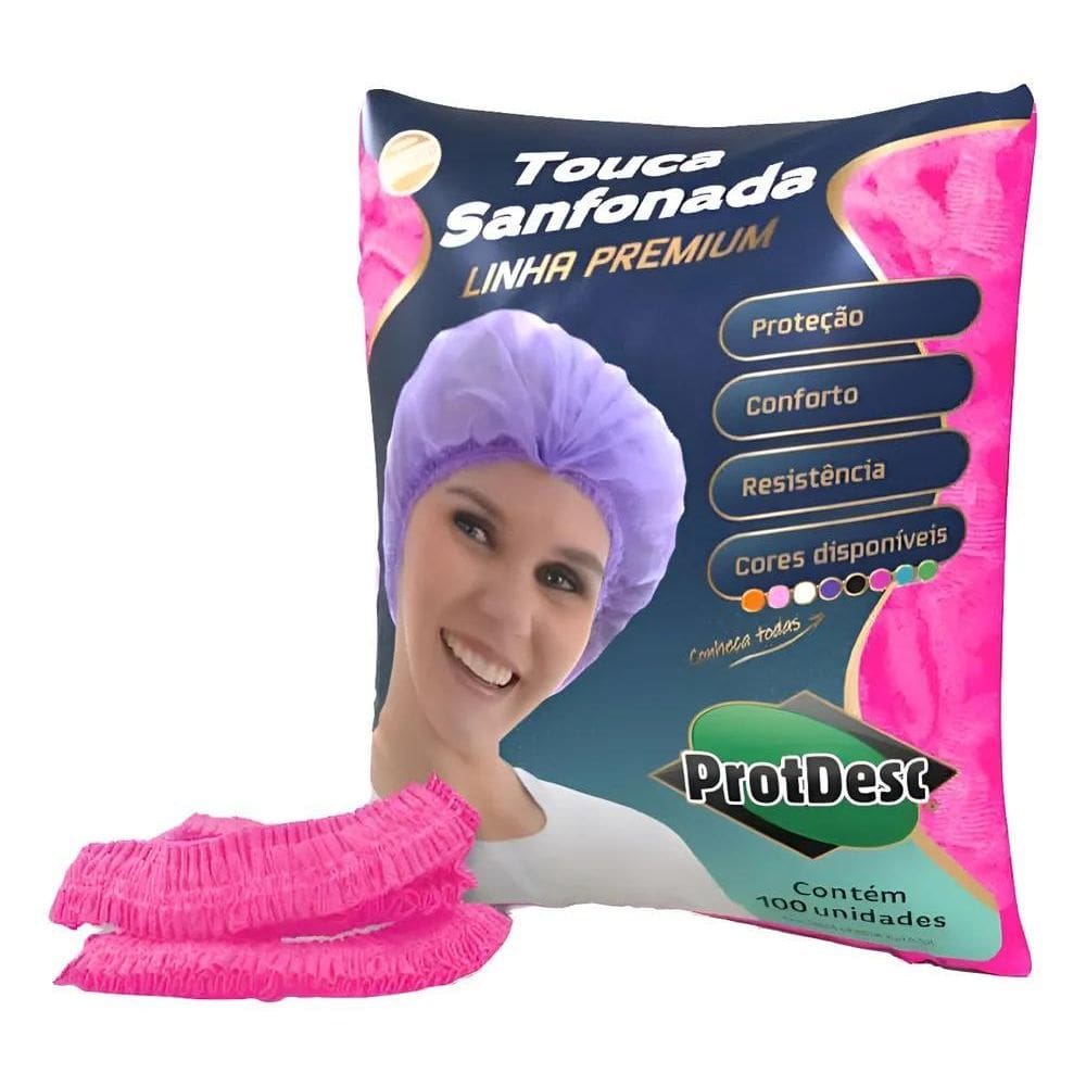 2X Touca Protdesc Premium Tnt Descartável Colorida - 100 Un