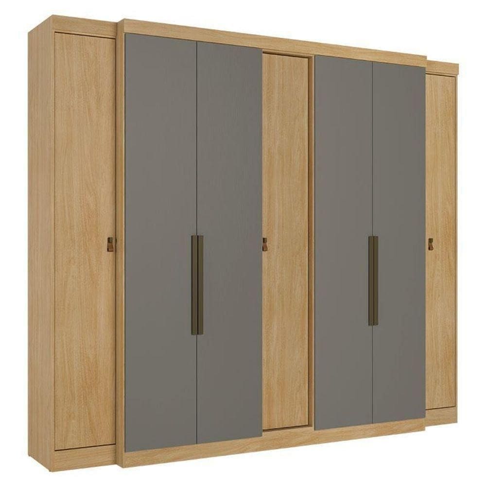 Guarda Roupa Casal Supremo 7 Portas Nogal Gris Acetinado - Thb