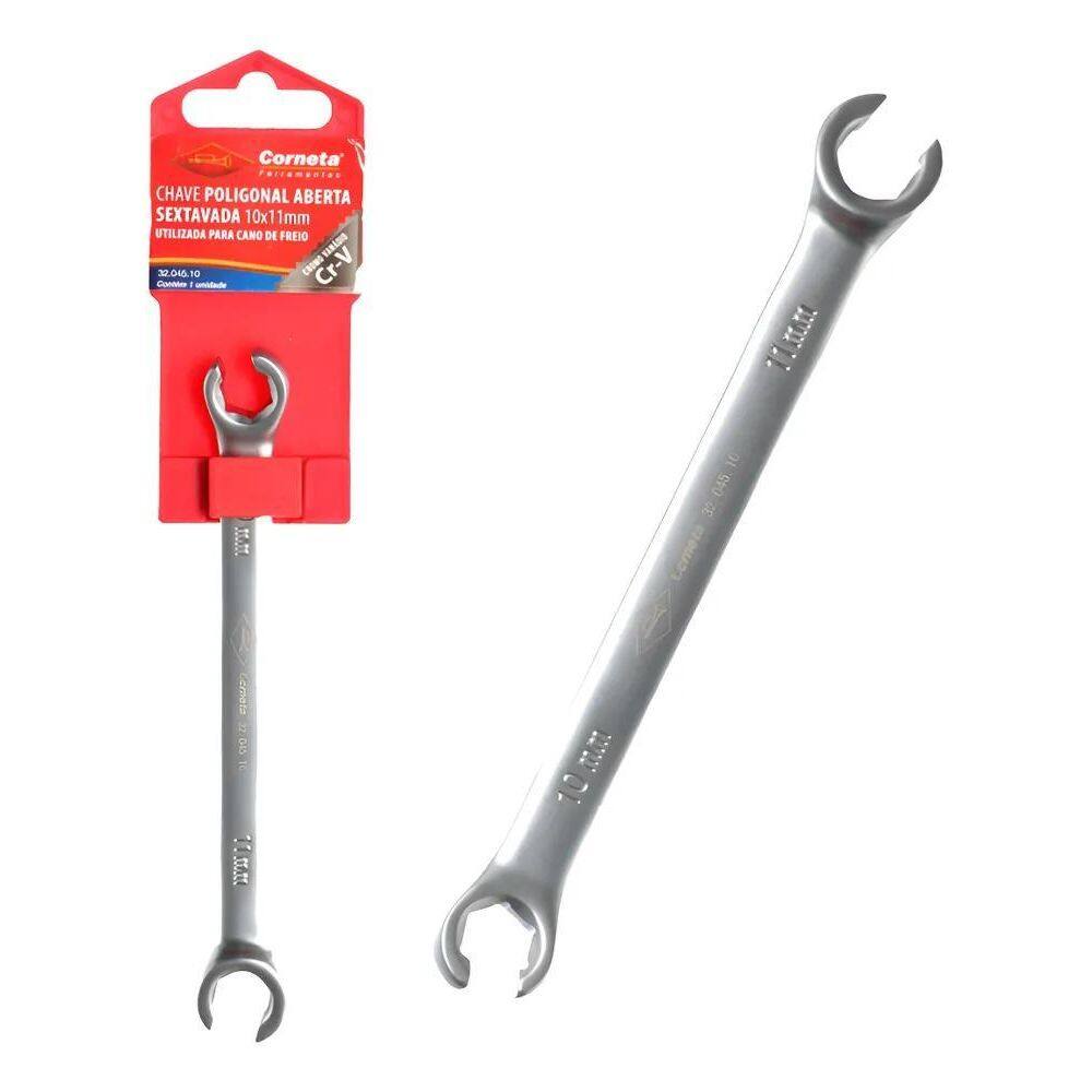Chave Poligonal Aberta Sextavada Para Cano De Freio 10X11Mm.