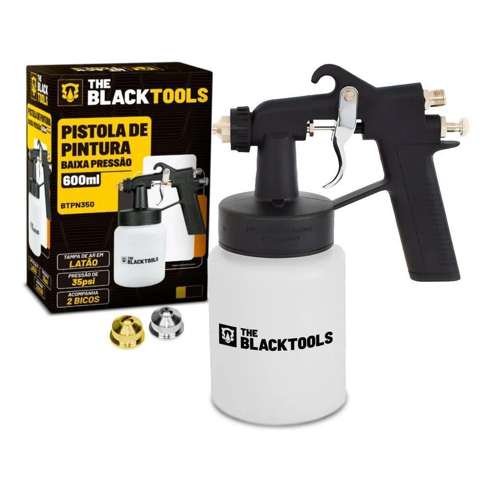 2X Pistola De Pintura Ar Direto Com Copo 600Ml Baixa Pressão