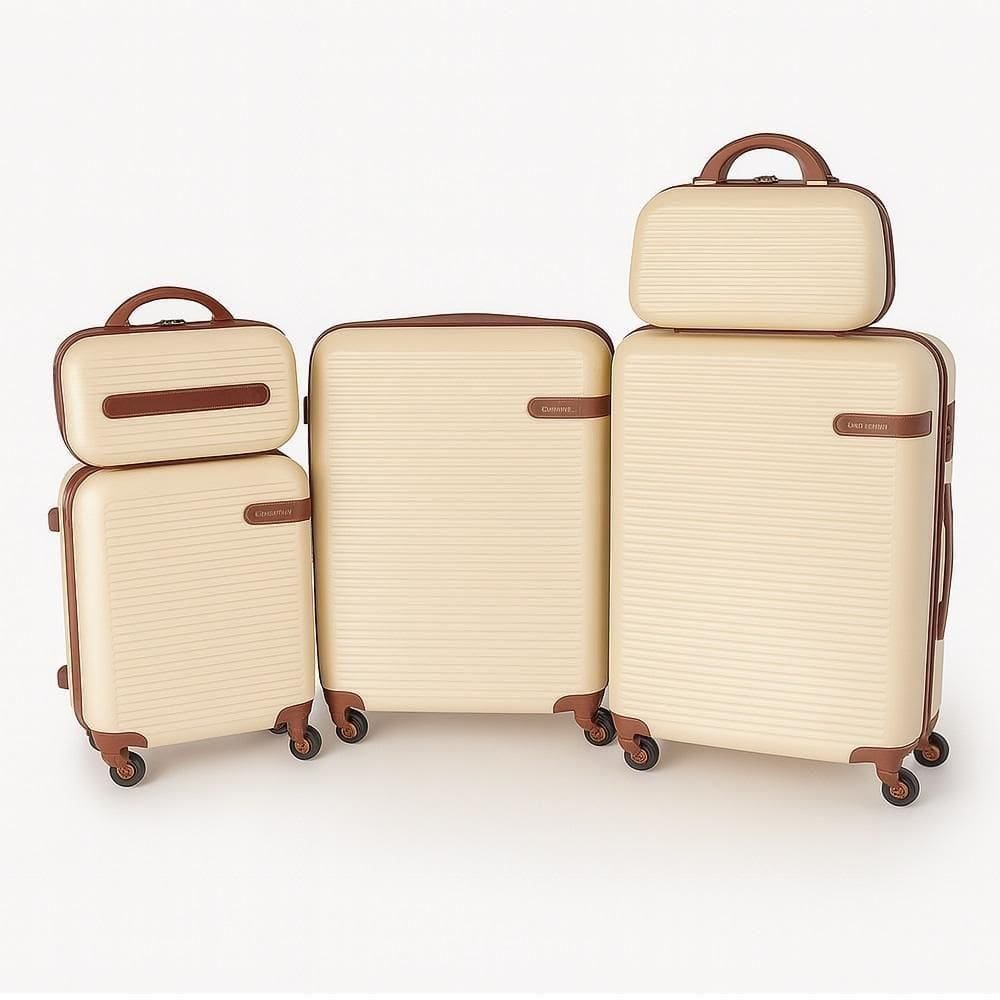 Conjunto Bordo 3 Malas 2 Frasqueiras Em Abs Rígidas Luxo