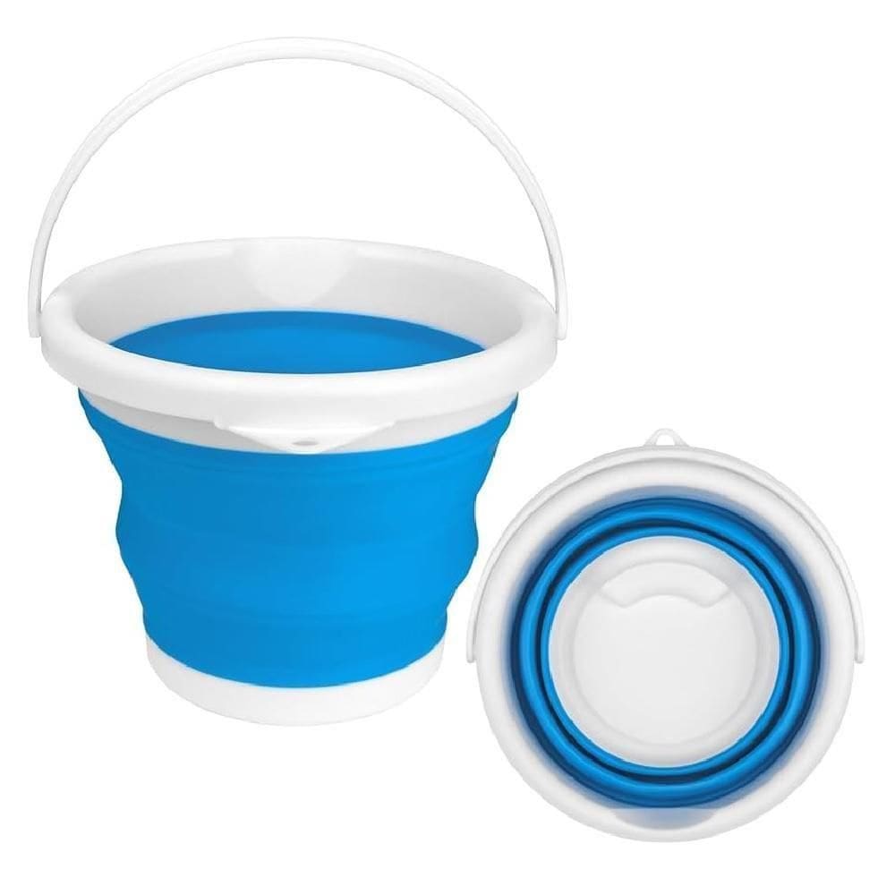 Balde Flexível Silicone Dobrável Cesto Portátil Flash Mop 10l Grande Roupa água Gelo Multiuso Azul