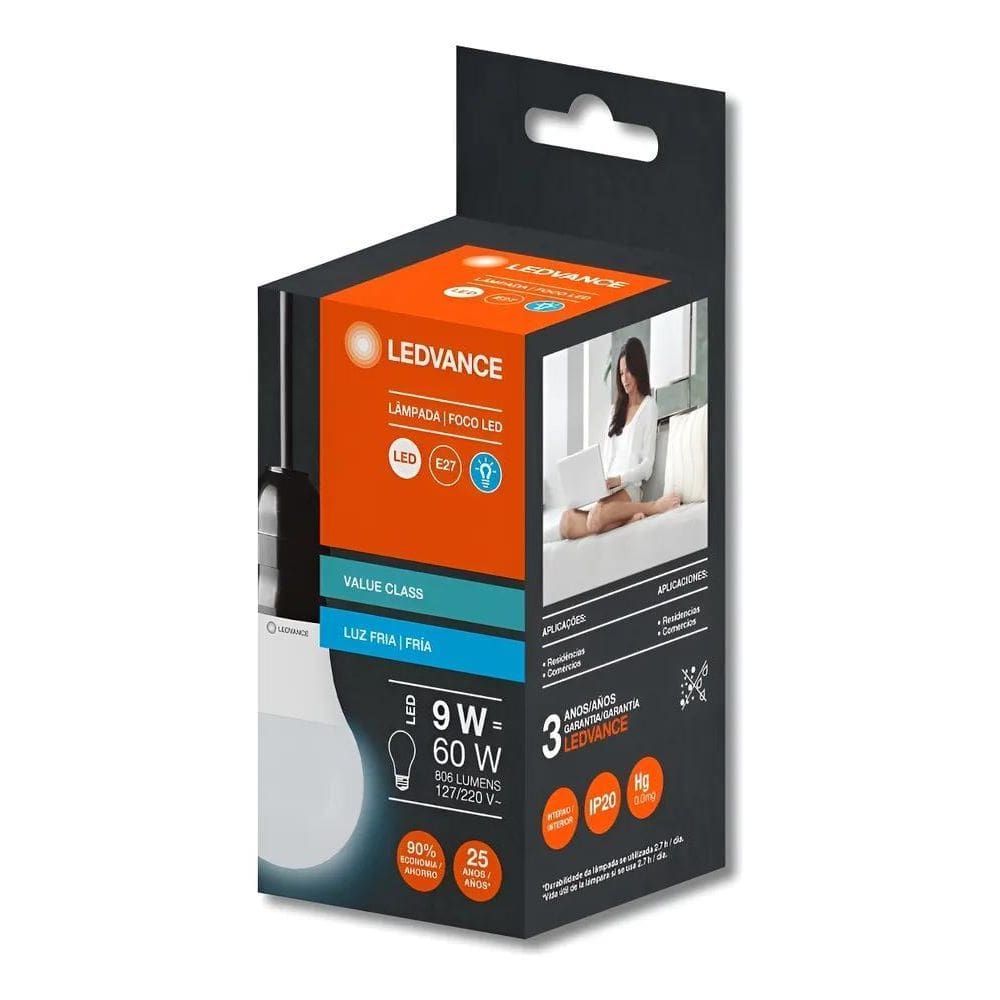 2X Kit 5 Lampadas Led Bulbo E27 9W 3000K / 4000K / 6500K Osr