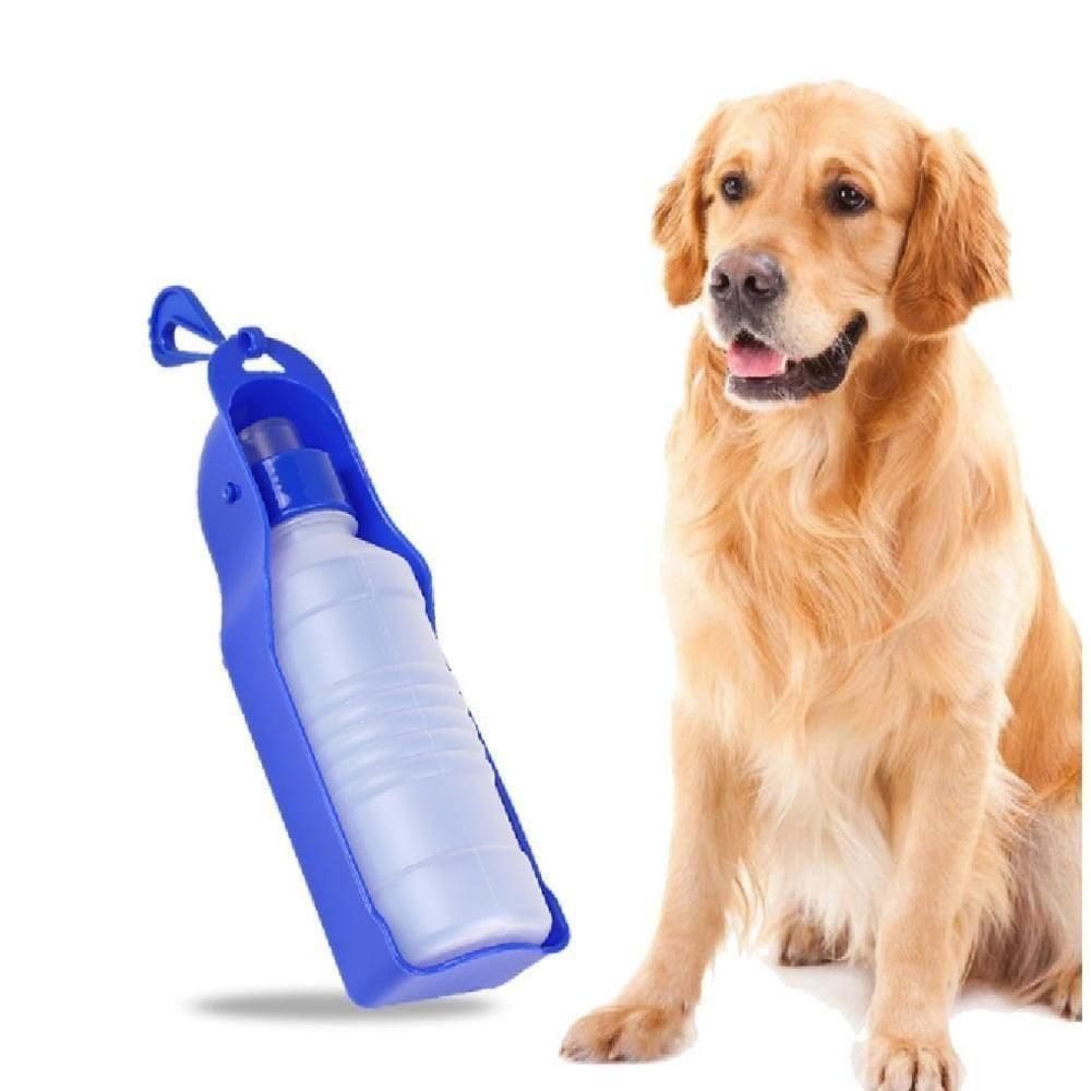 Bebedouro Garrafa Portátil Cachorro 500ml Viagem Carro Passeio Pet Aqua Dog Uso Externo Azul