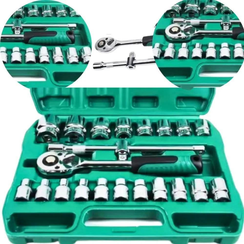 2X Jogo De Soquetes 8 A 32Mm 22 Pçs Com Catraca Reversível 1
