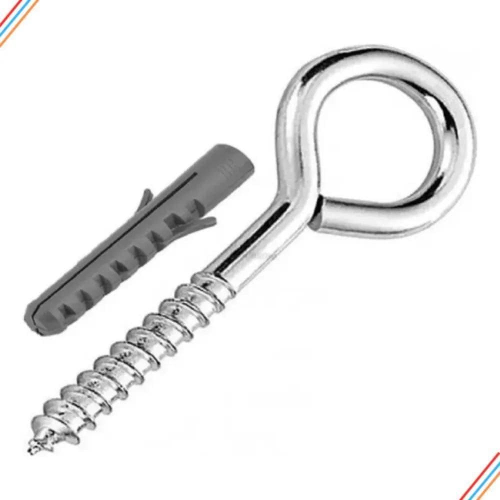 2X Parafuso Gancho Pitão Com Bucha 8Mm Pacote 100 Peças