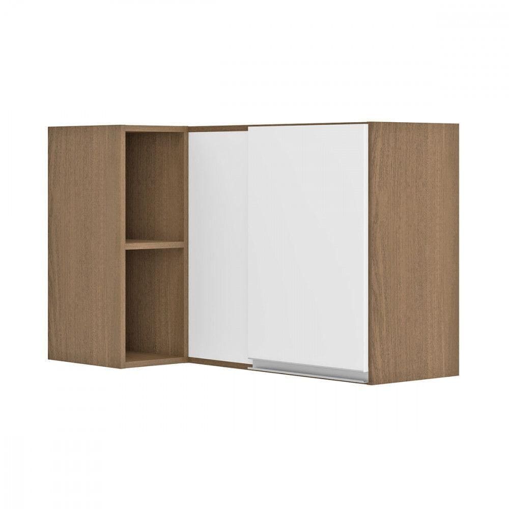 Armário Aéreo De Canto Reto P/ Cozinha Mdp 0460 Menu Móveis Branco