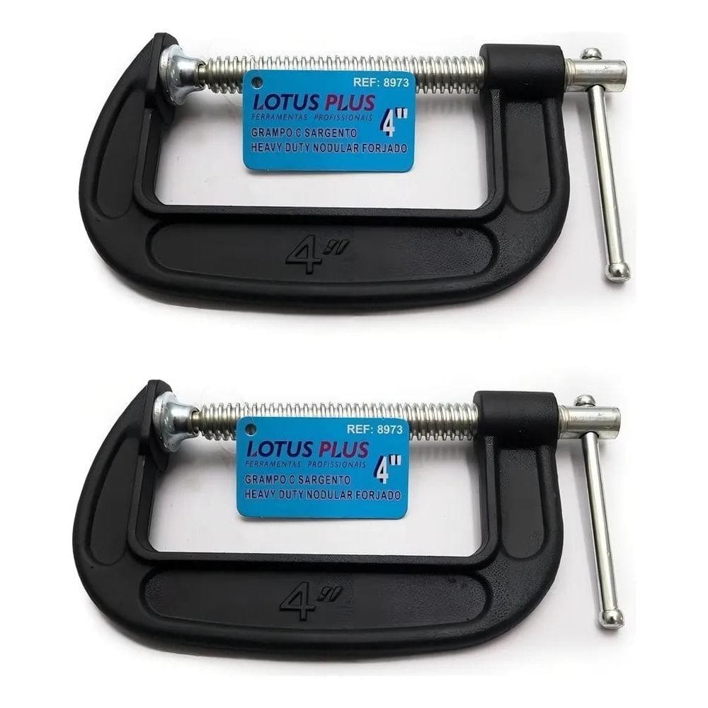 2 Grampos Tipo C Forjado Marceneiro Heavy Duty 4 Polegadas