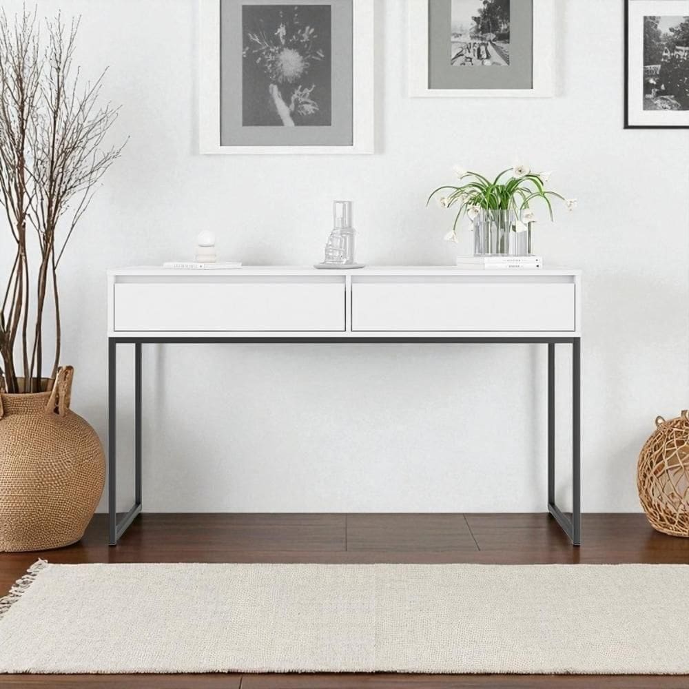 Aparador Metalic Pés Em Metal Estilo Industrial Sala Estar Branco